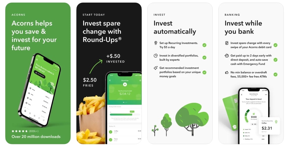 Acorns app store screenshot