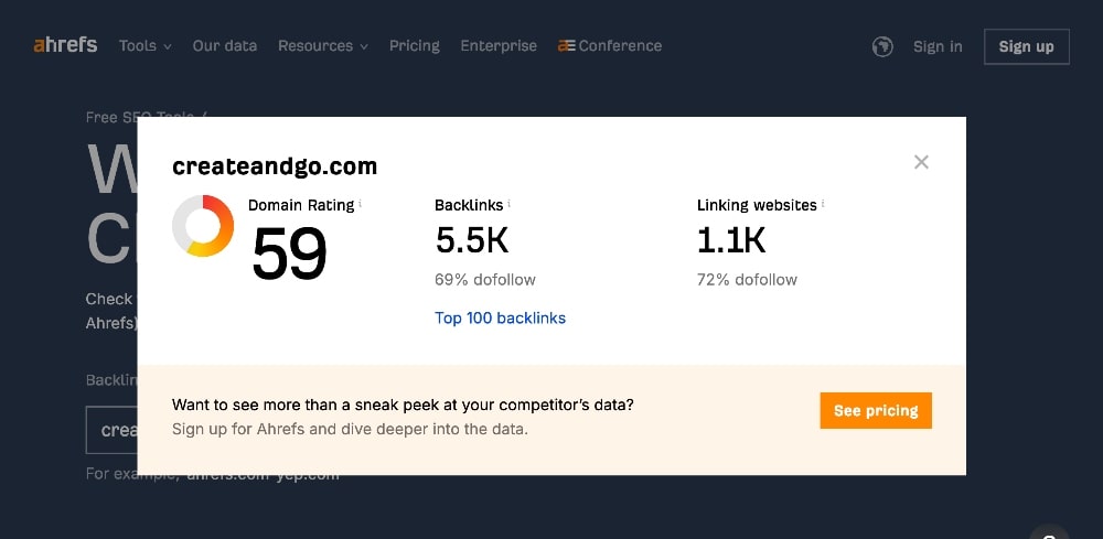 Ahrefs domain authority tracker tool