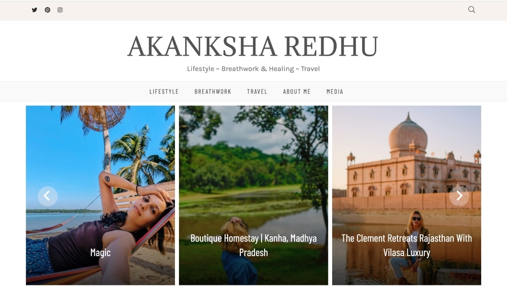 Akanksha Redhu website homepage