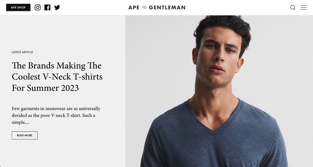 Ape to Gentlemen website screenshot