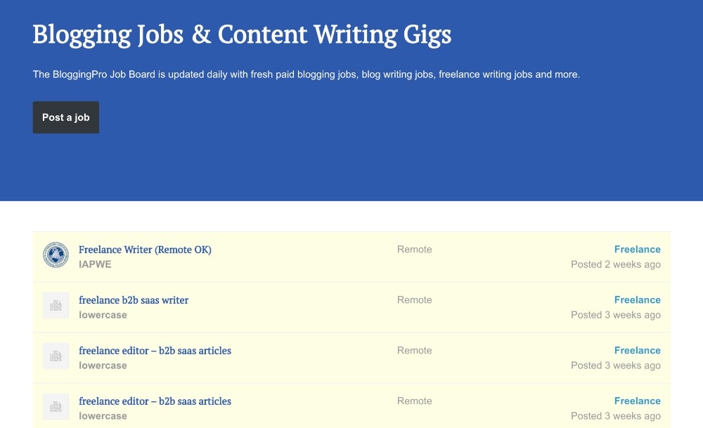 BloggingPro job board