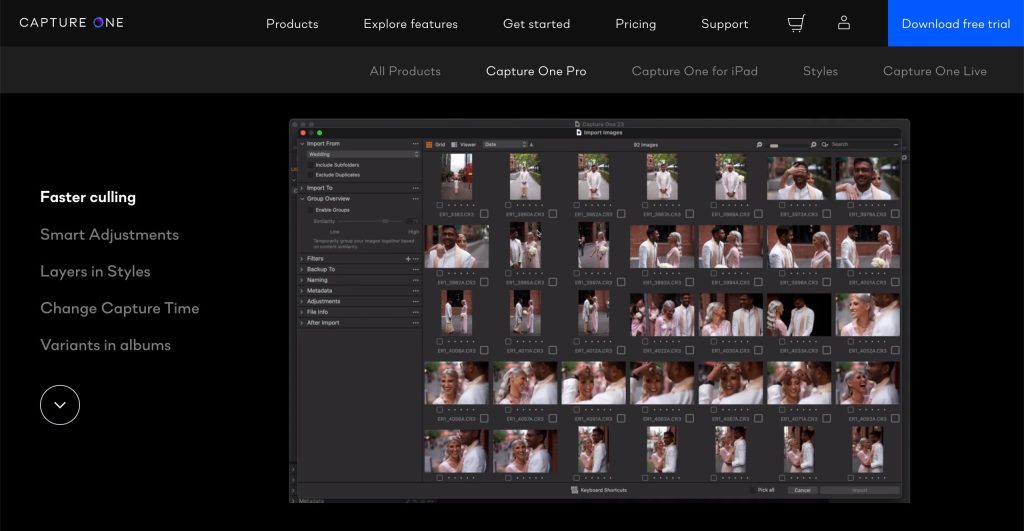 Capture one image management