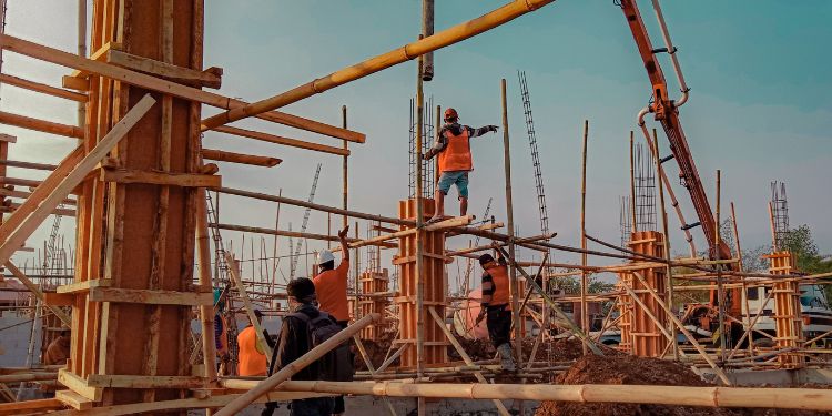 men working at a construction site