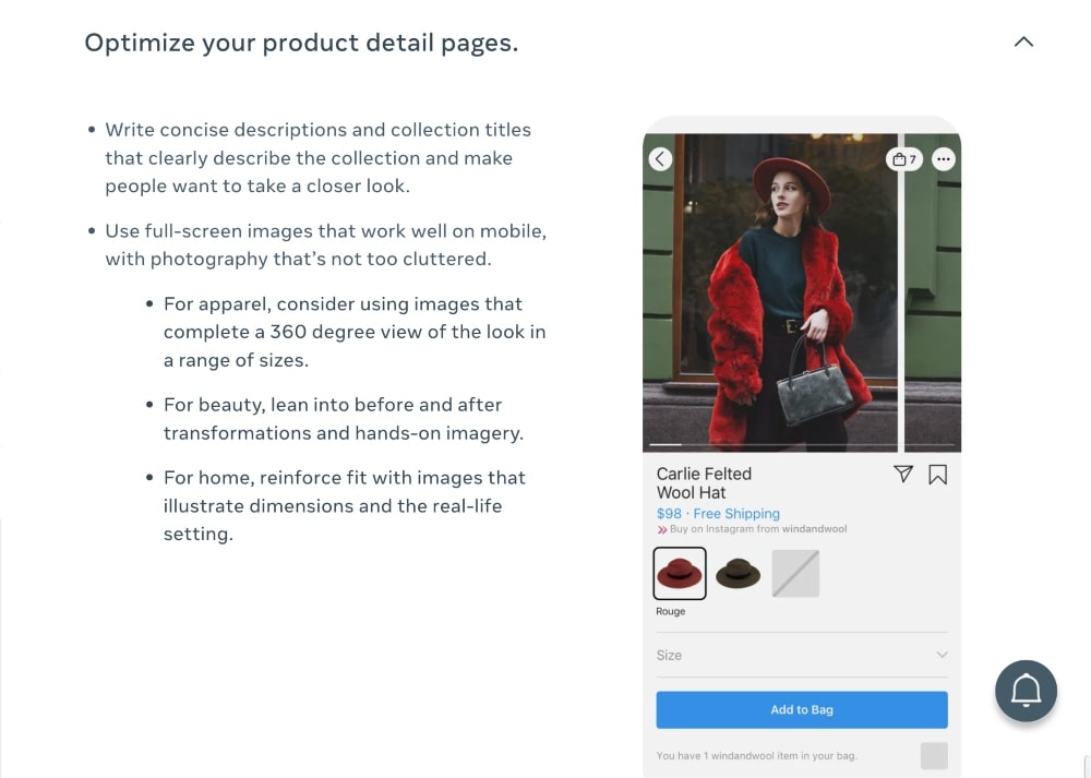 Customize Facebook product details