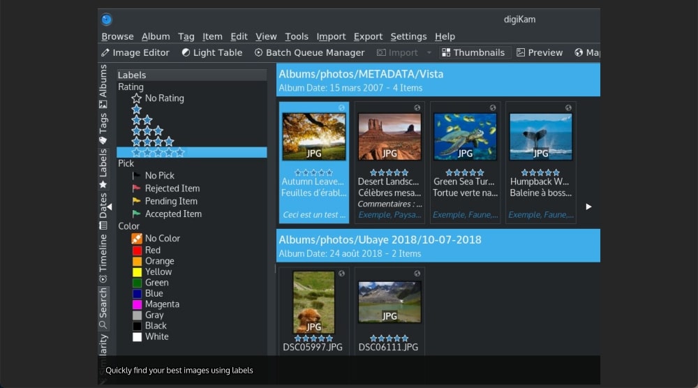Digikam open source photo manager