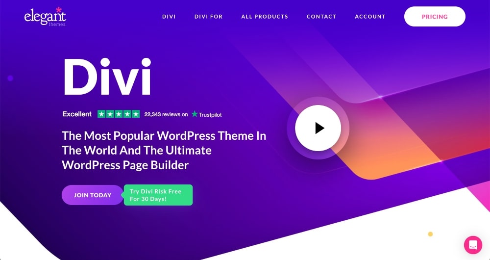 Screenshot of Divi WordPress theme