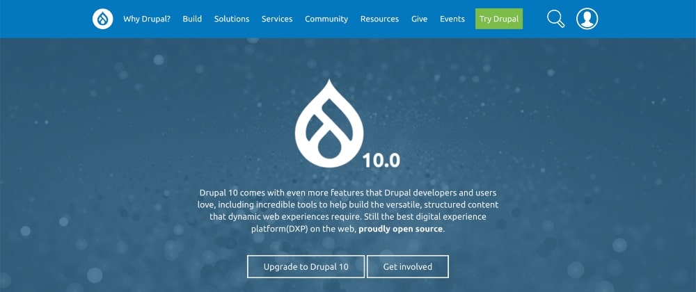 screenshot of Drupal website