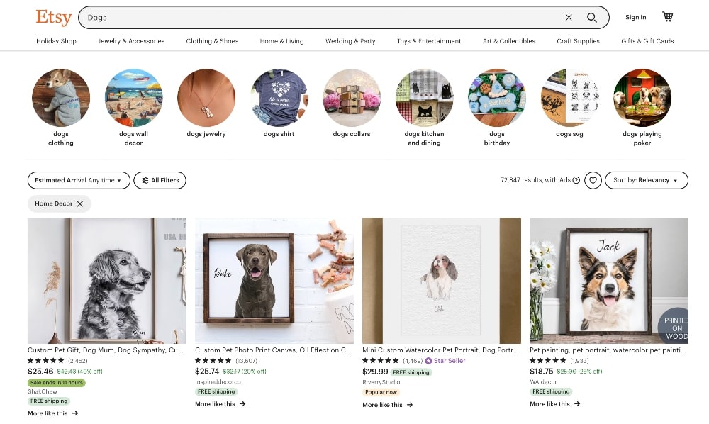 etsy ecommerce shop