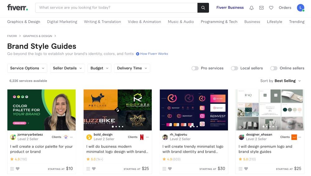 Fiverr branding style guides
