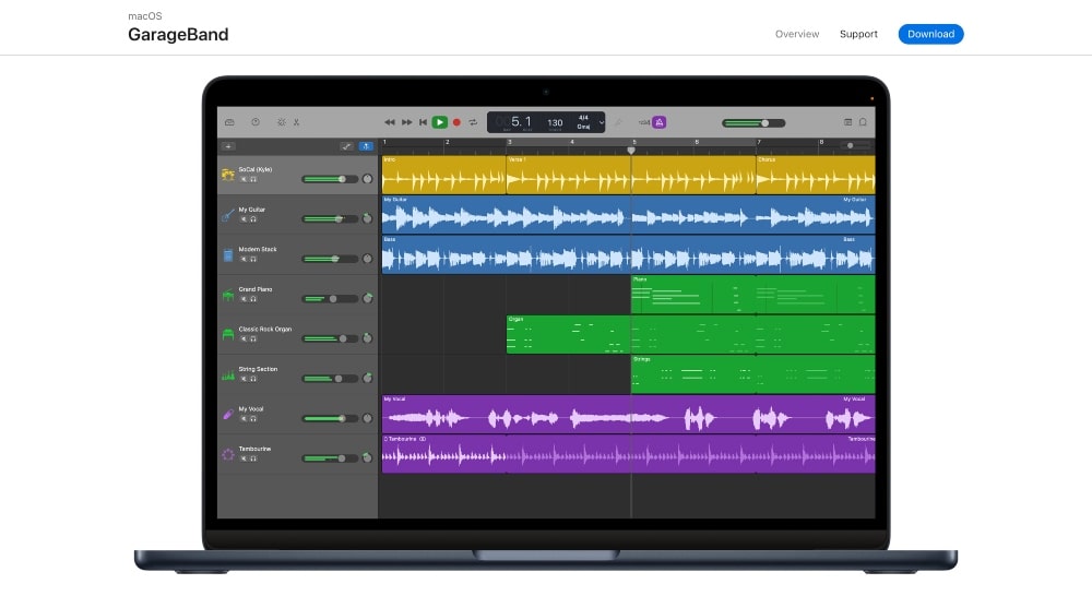 GarageBand website