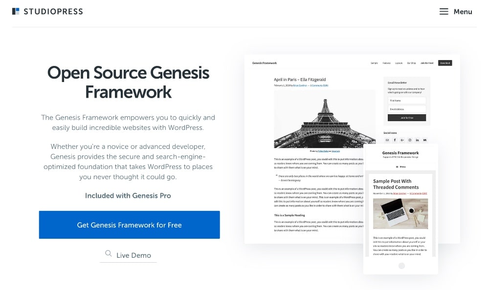 Genesis framework theme