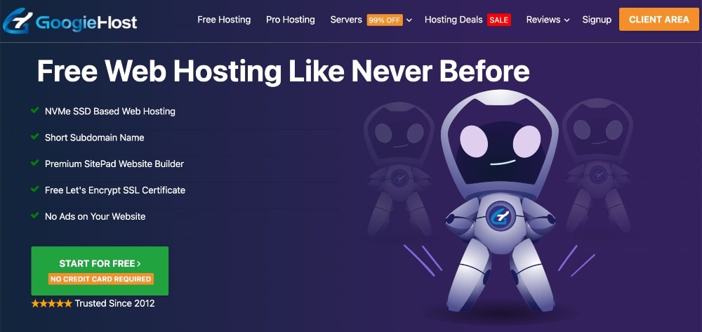 GoogieHost website