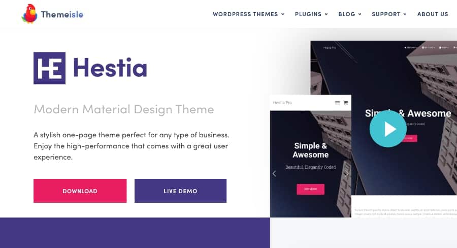 hestia blog theme