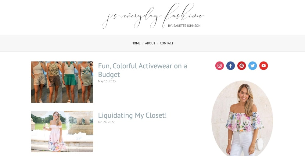 Js Everyday Fashion blog screenshot