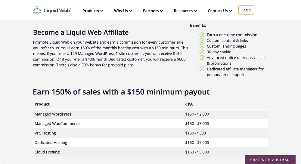 Liquid Web affiliate program information