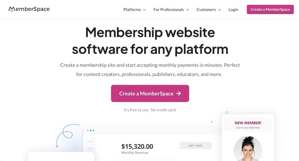 MemberSpace website