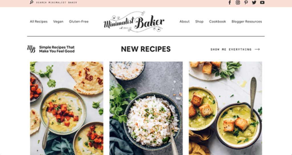 minimalist baker website screenshot