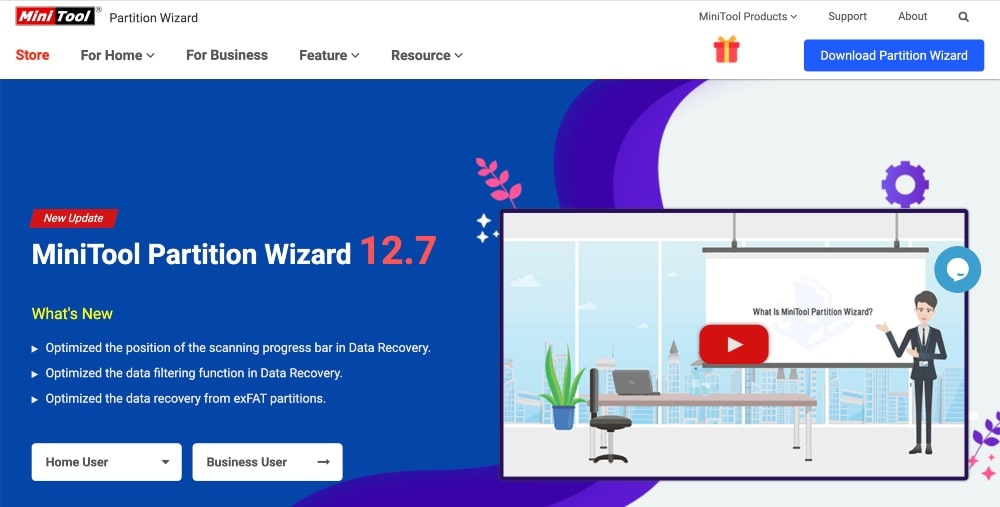 MiniTool Partition Wizard website