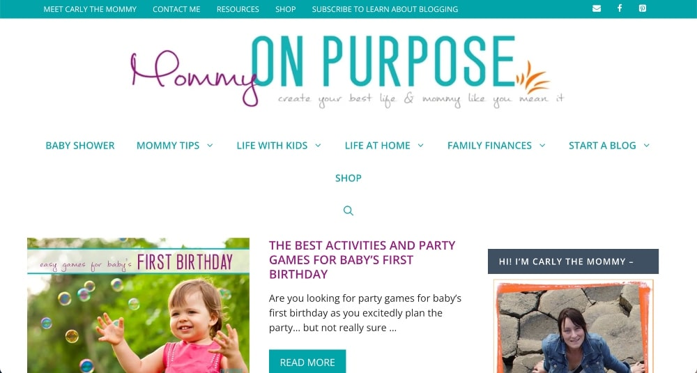 Mommy on Purpose website