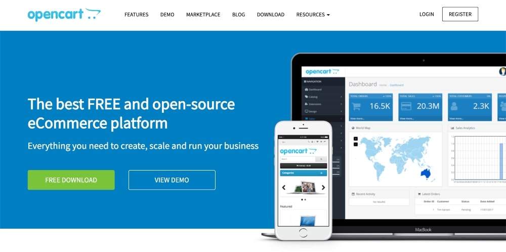 OpenCart website