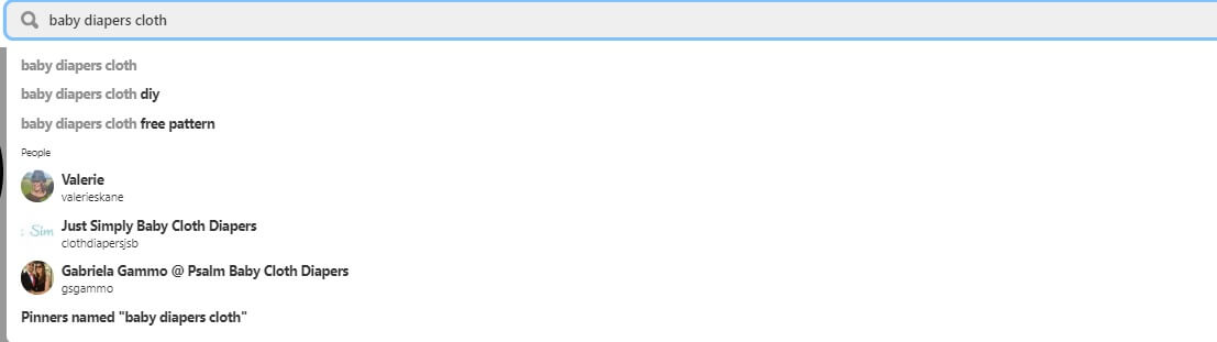pinterest keyword search baby diapers