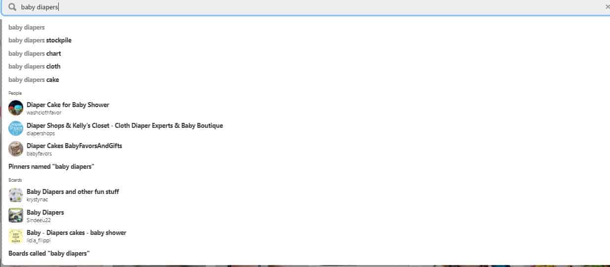 pinterest keyword search baby diapers more