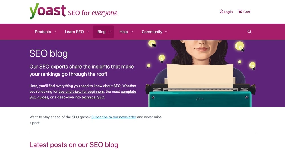 screenshot of the Yoast SEO blog