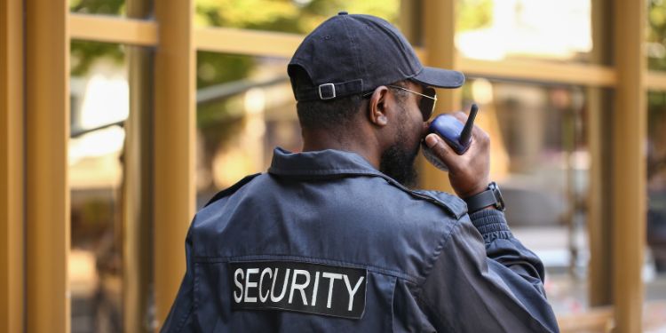 man working as a security guard