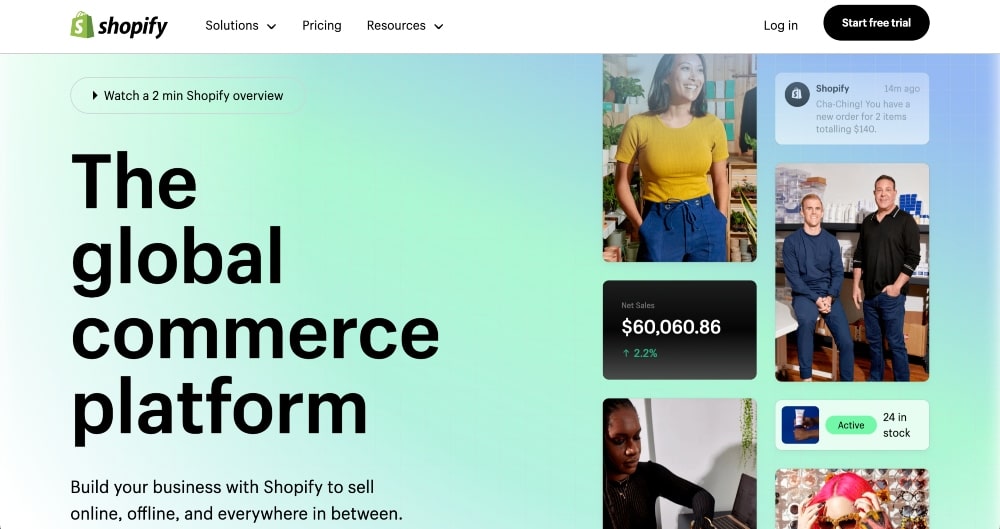 Shopify website