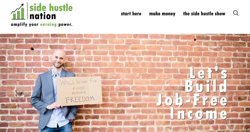 screenshot of the Side Hustle Nation website