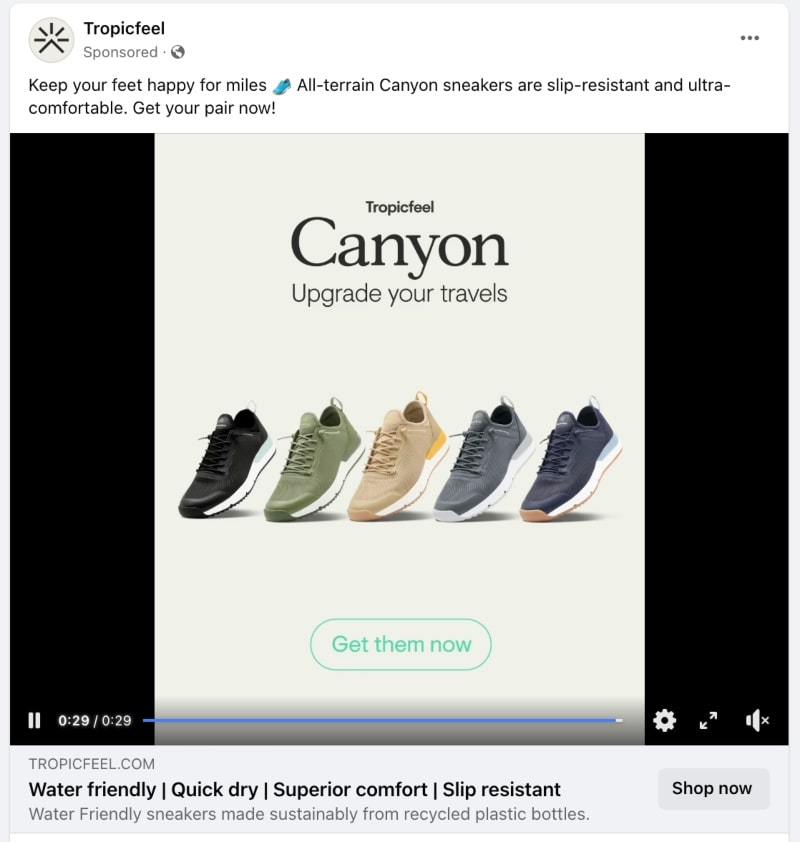 Social media advertising ad example 