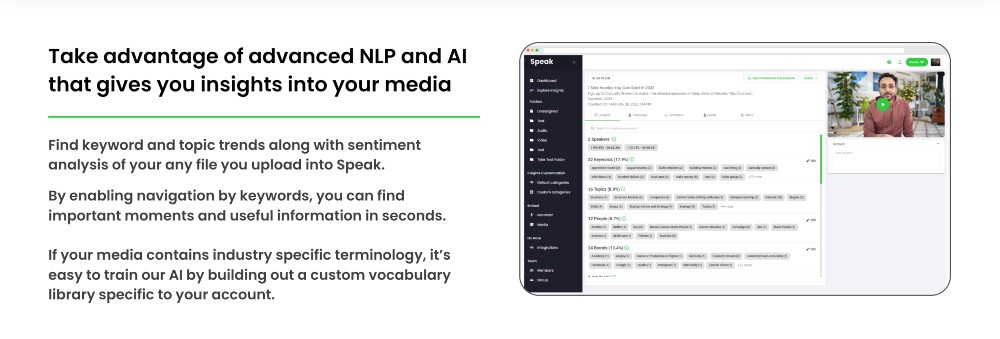 SpeakAI analytics insights feature