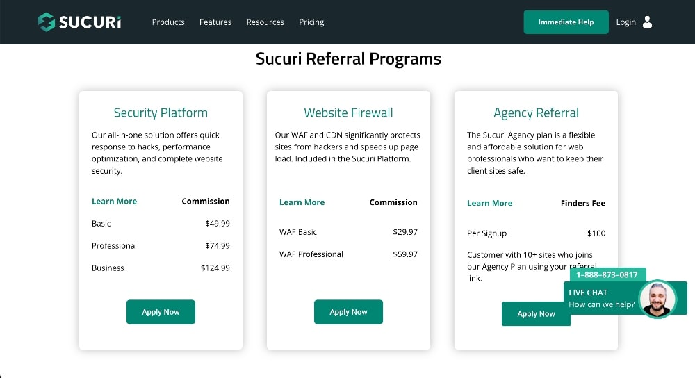 Sucuri affiliate program information