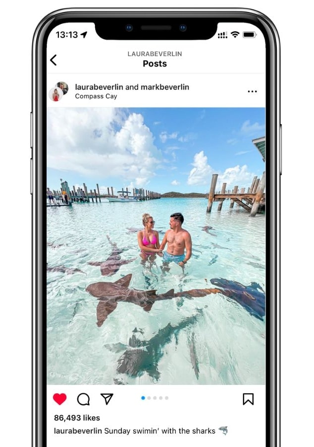 screenshot of summer Instagram caption