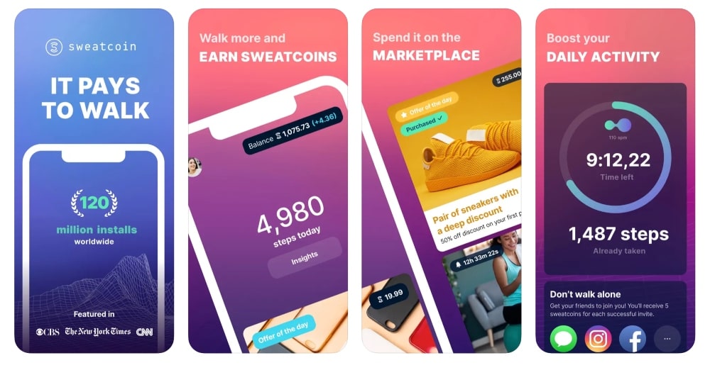 Sweatcoin app store screenshot