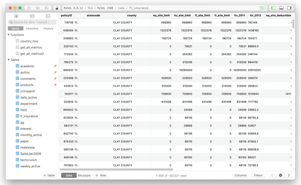 TablePlus graphical user interface