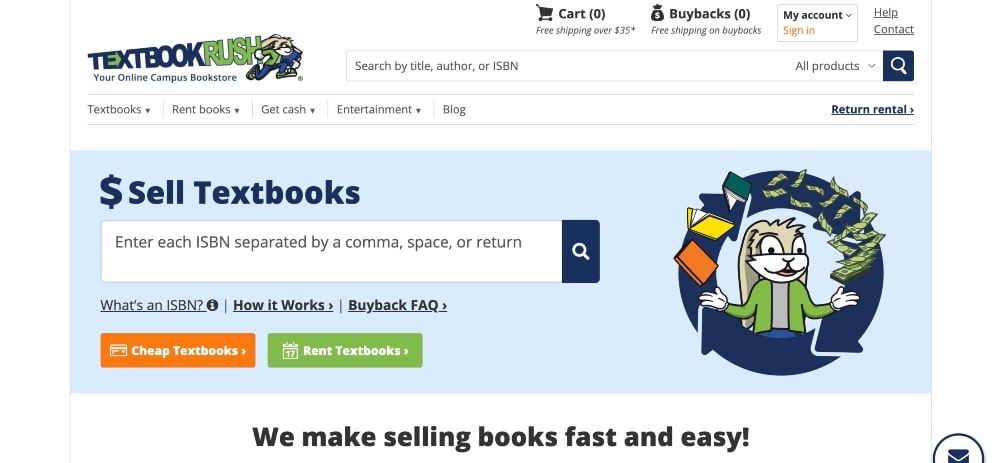 TextbookRush website screenshot