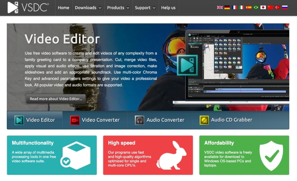 VSDC Free Video Editor website