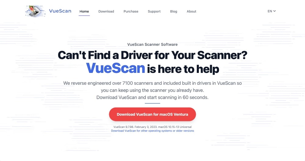 VueScan website