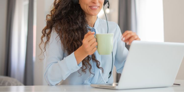 woman making a sales call