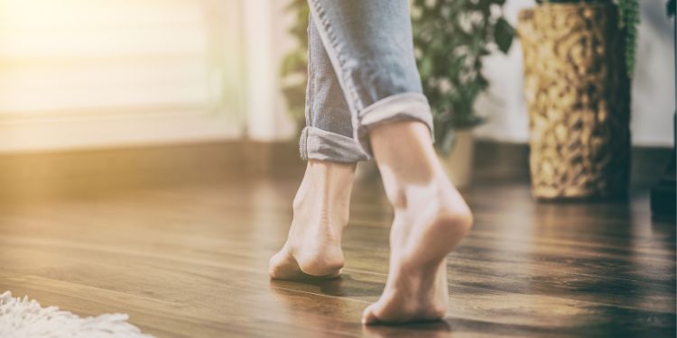 woman walking in house