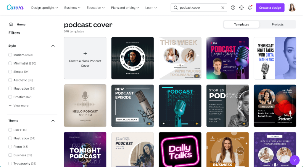 podcast artwork canva templates